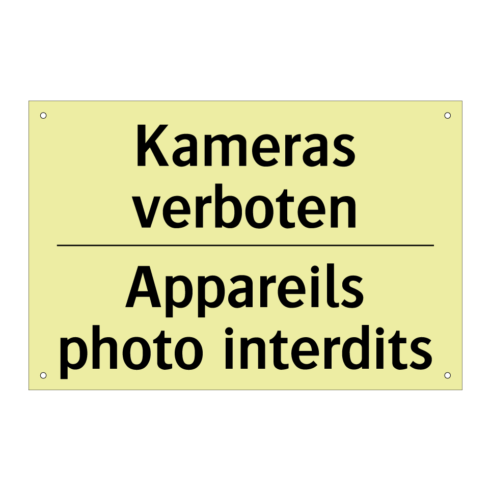 Kameras verboten - Appareils photo interdits