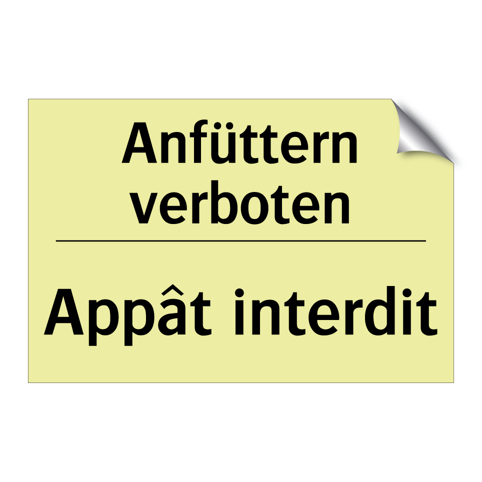 Anfüttern verboten - Appât interdit