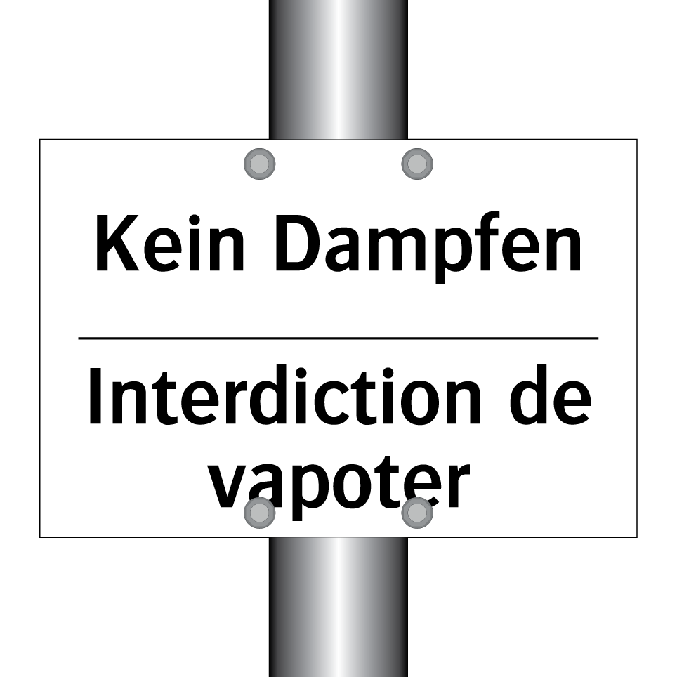 Kein Dampfen - Interdiction de vapoter