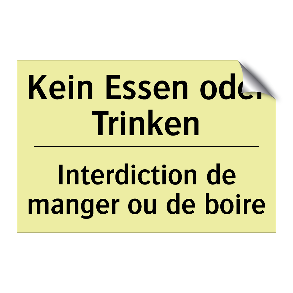 Kein Essen oder Trinken - Interdiction de manger ou de boire /.../