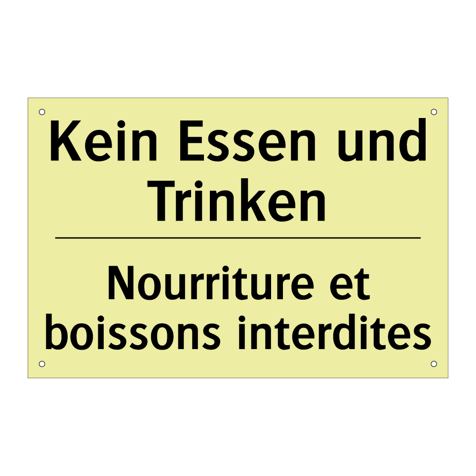 Kein Essen und Trinken - Nourriture et boissons interdites /.../