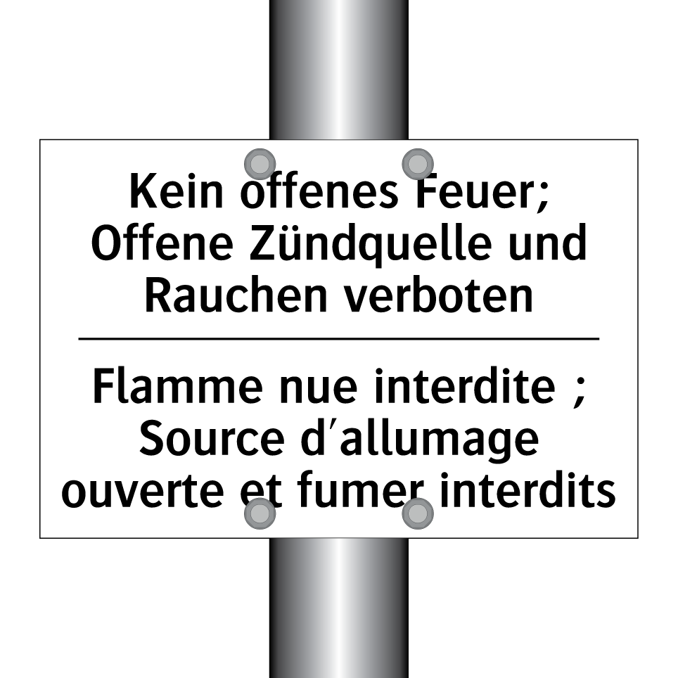 Kein offenes Feuer; Offene Zündquelle /.../ - Flamme nue interdite ; Source /.../