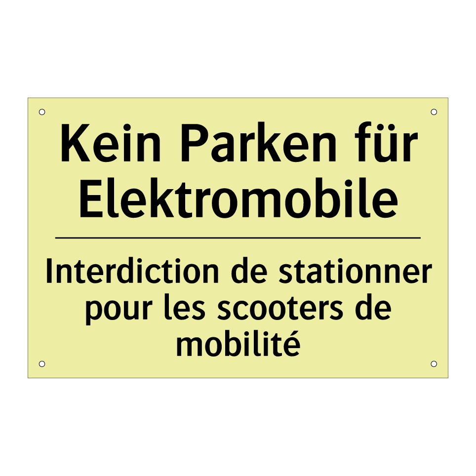 Kein Parken für Elektromobile - Interdiction de stationner pour /.../