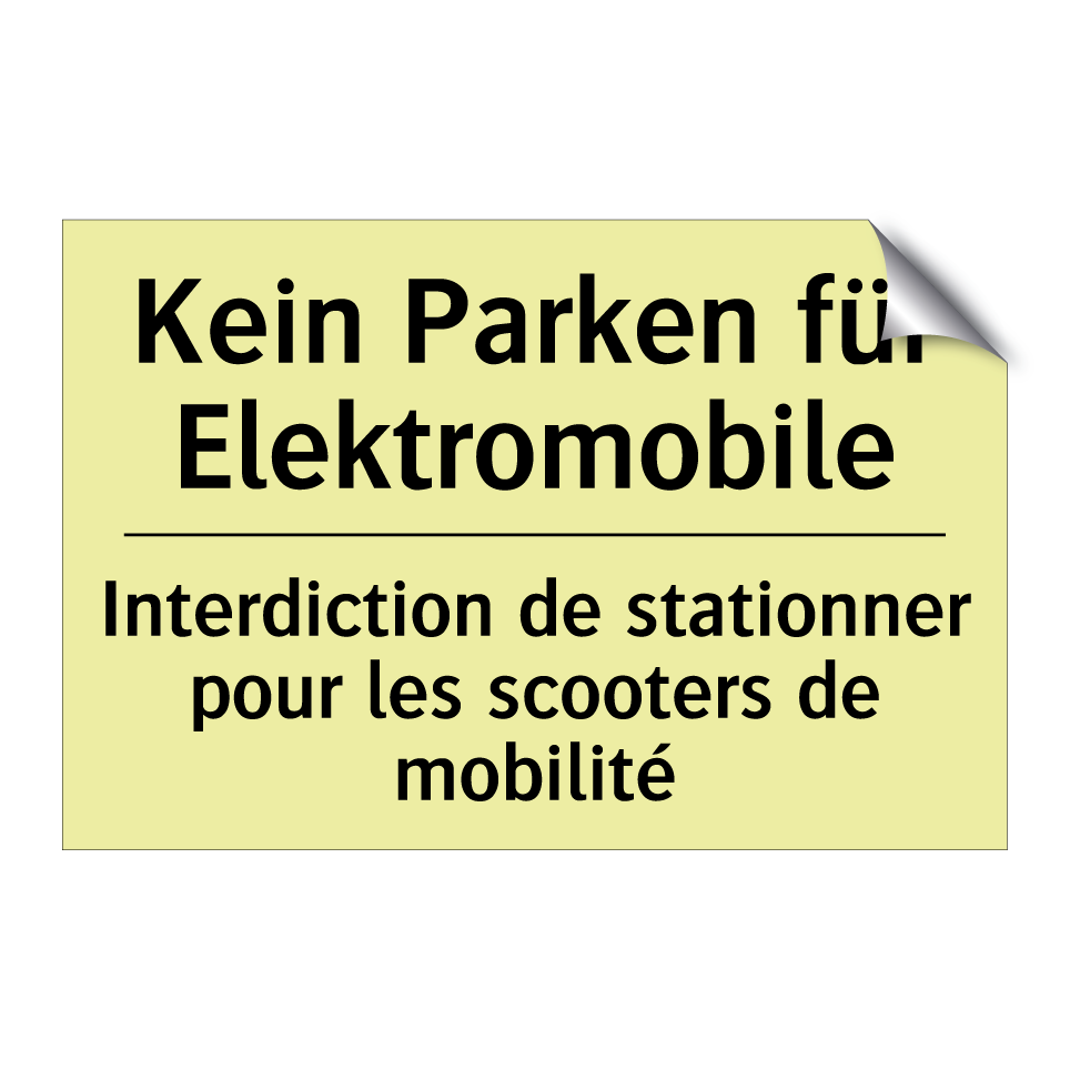 Kein Parken für Elektromobile - Interdiction de stationner pour /.../