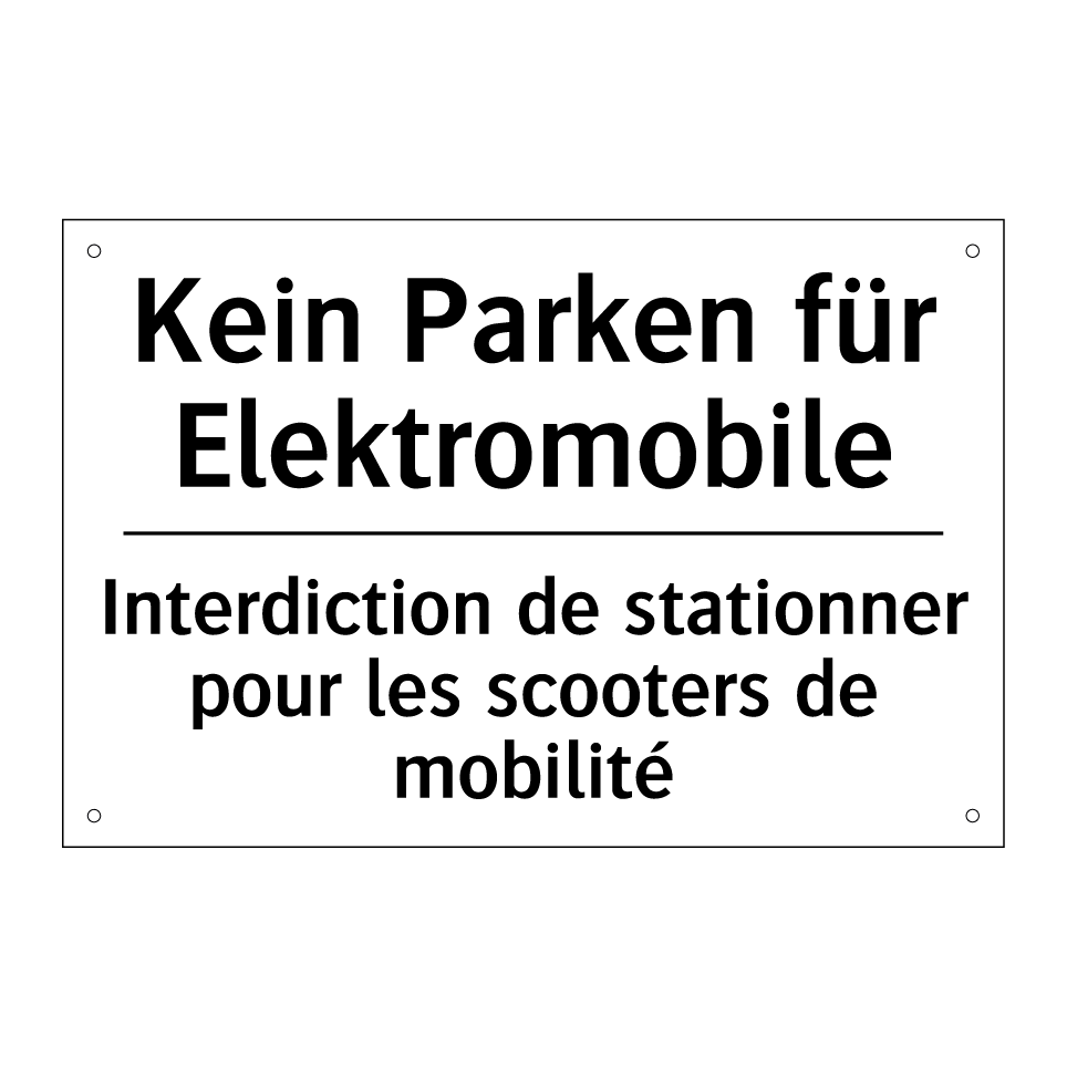 Kein Parken für Elektromobile - Interdiction de stationner pour /.../