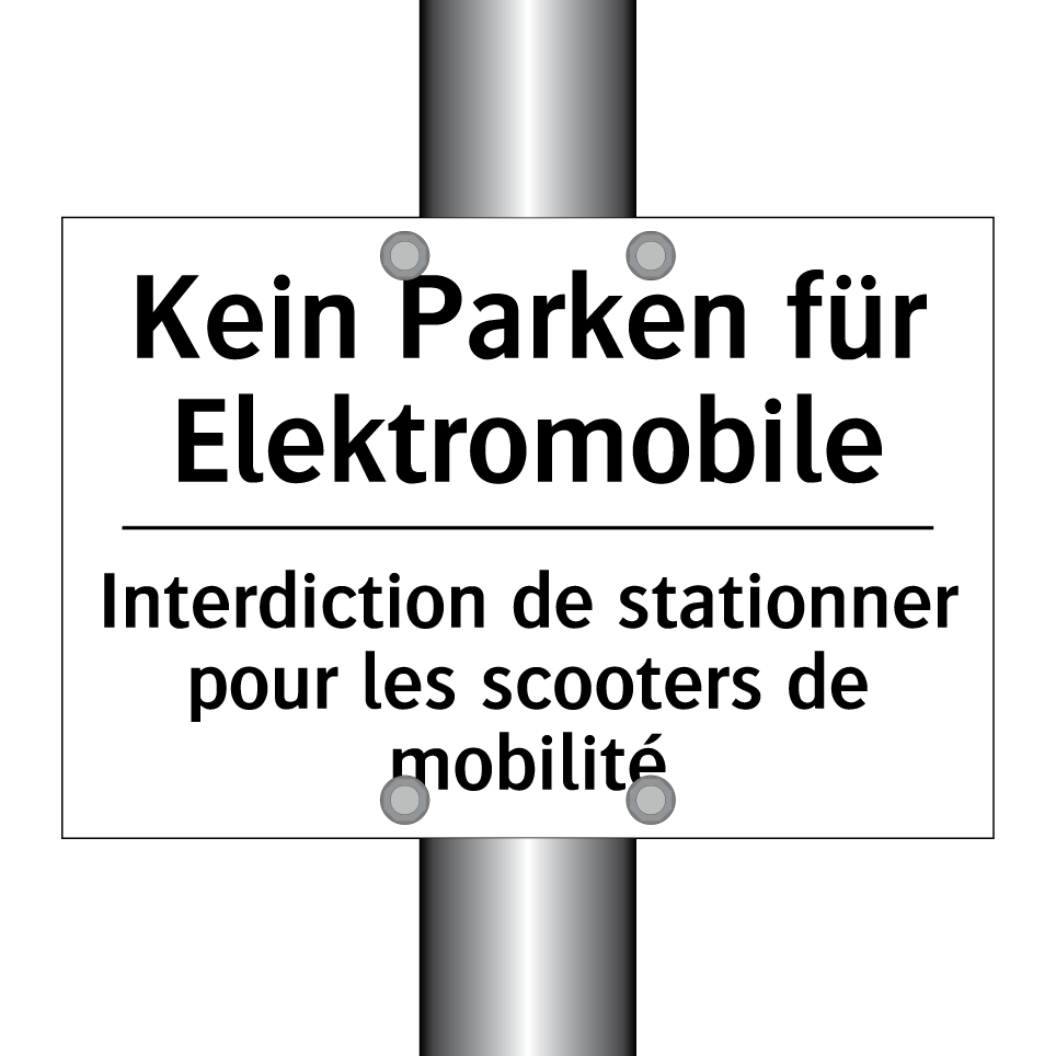 Kein Parken für Elektromobile - Interdiction de stationner pour /.../