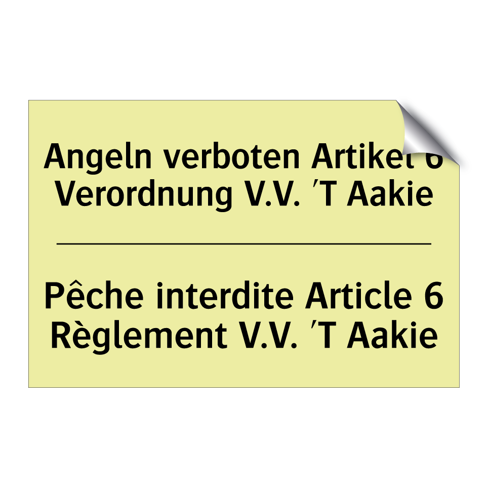 Angeln verboten Artikel 6 Verordnung /.../ - Pêche interdite Article 6 Règlement /.../