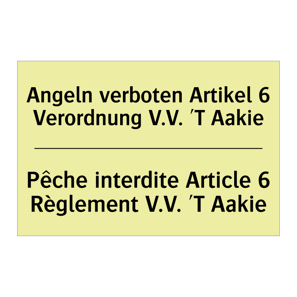 Angeln verboten Artikel 6 Verordnung /.../ - Pêche interdite Article 6 Règlement /.../