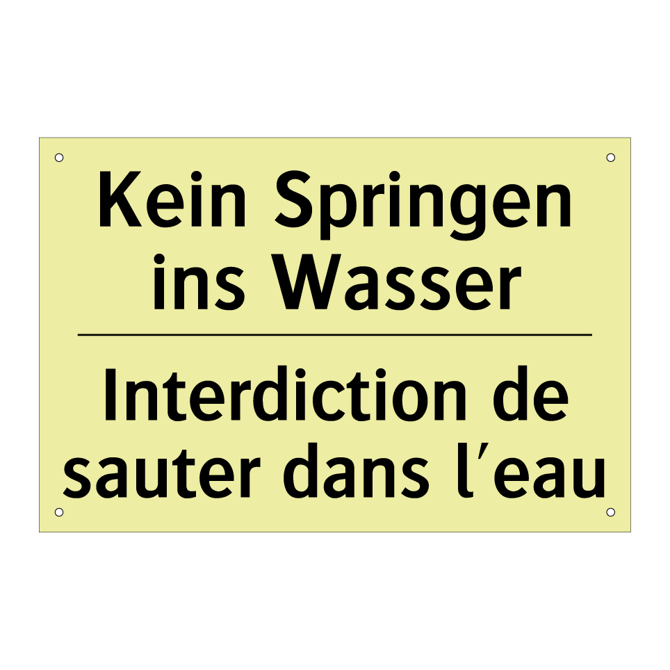 Kein Springen ins Wasser - Interdiction de sauter dans l'eau /.../