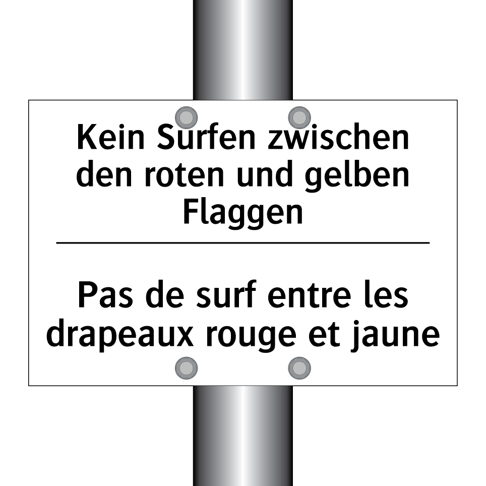 Kein Surfen zwischen den roten /.../ - Pas de surf entre les drapeaux /.../