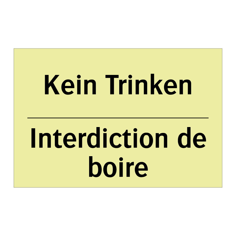 Kein Trinken - Interdiction de boire