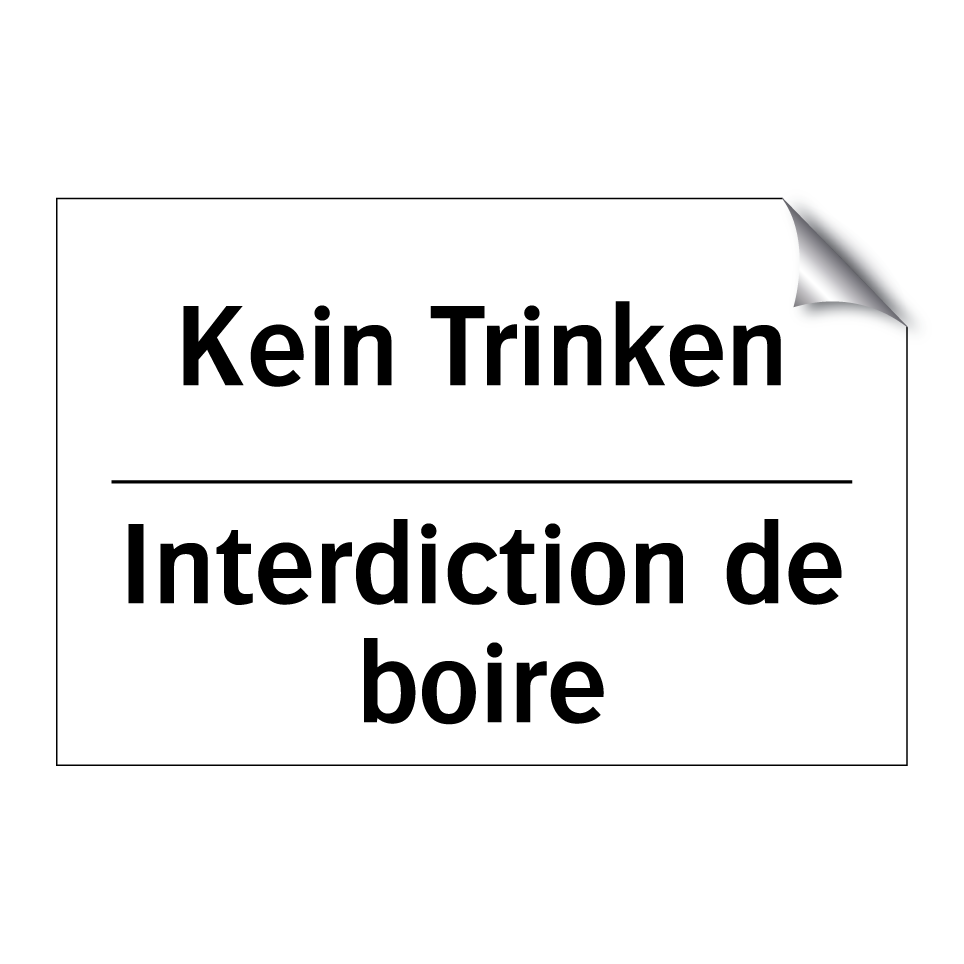 Kein Trinken - Interdiction de boire