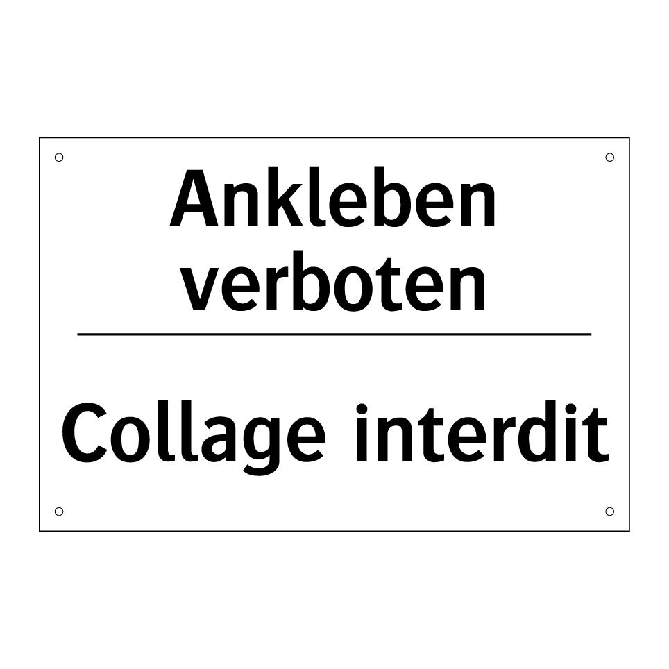 Ankleben verboten - Collage interdit