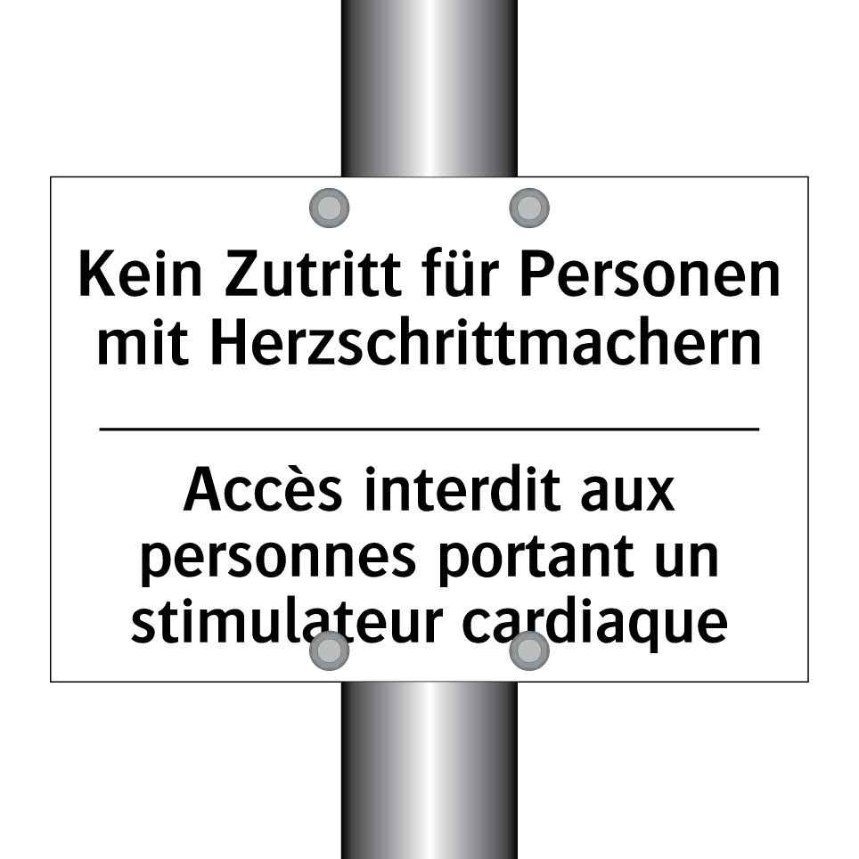 Kein Zutritt für Personen mit /.../ - Accès interdit aux personnes portant /.../