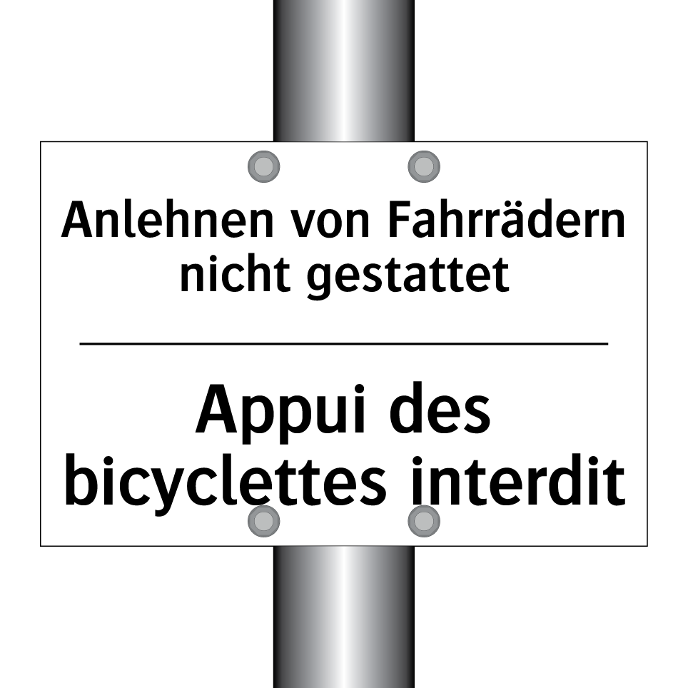 Anlehnen von Fahrrädern nicht /.../ - Appui des bicyclettes interdit