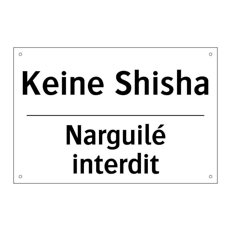 Keine Shisha - Narguilé interdit