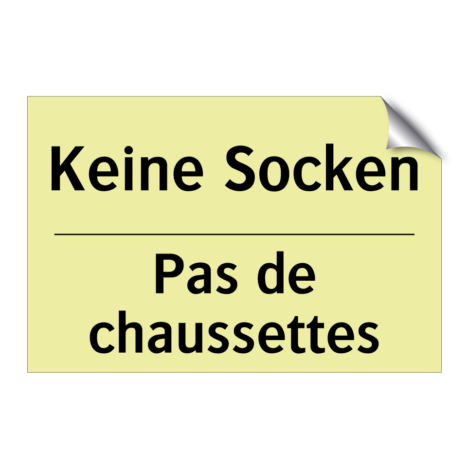 Keine Socken - Pas de chaussettes