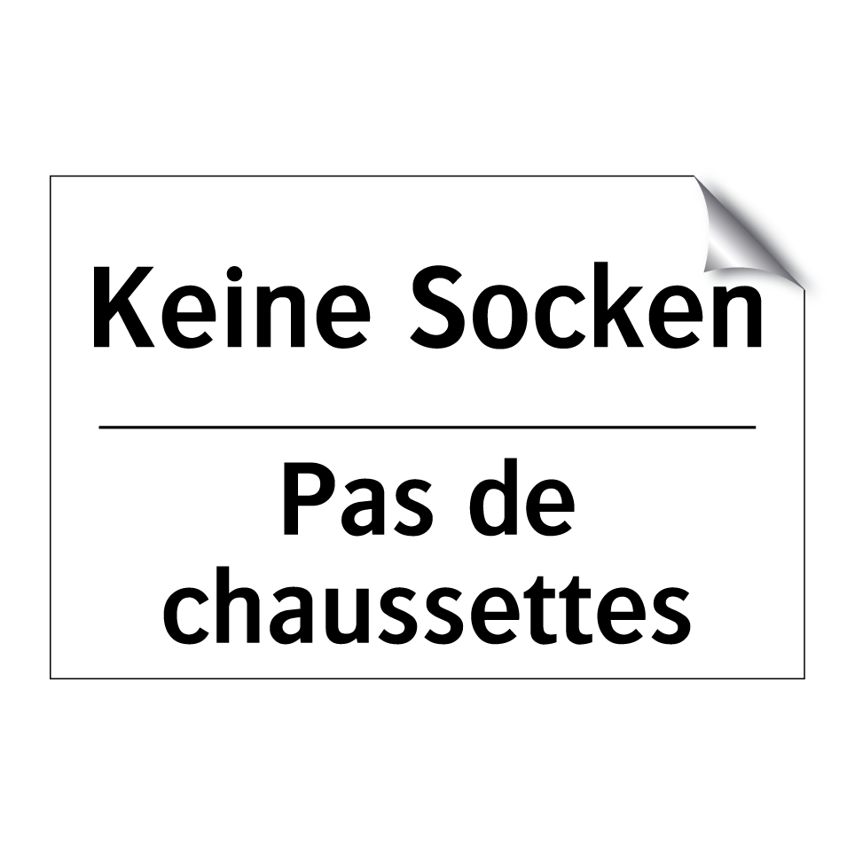 Keine Socken - Pas de chaussettes
