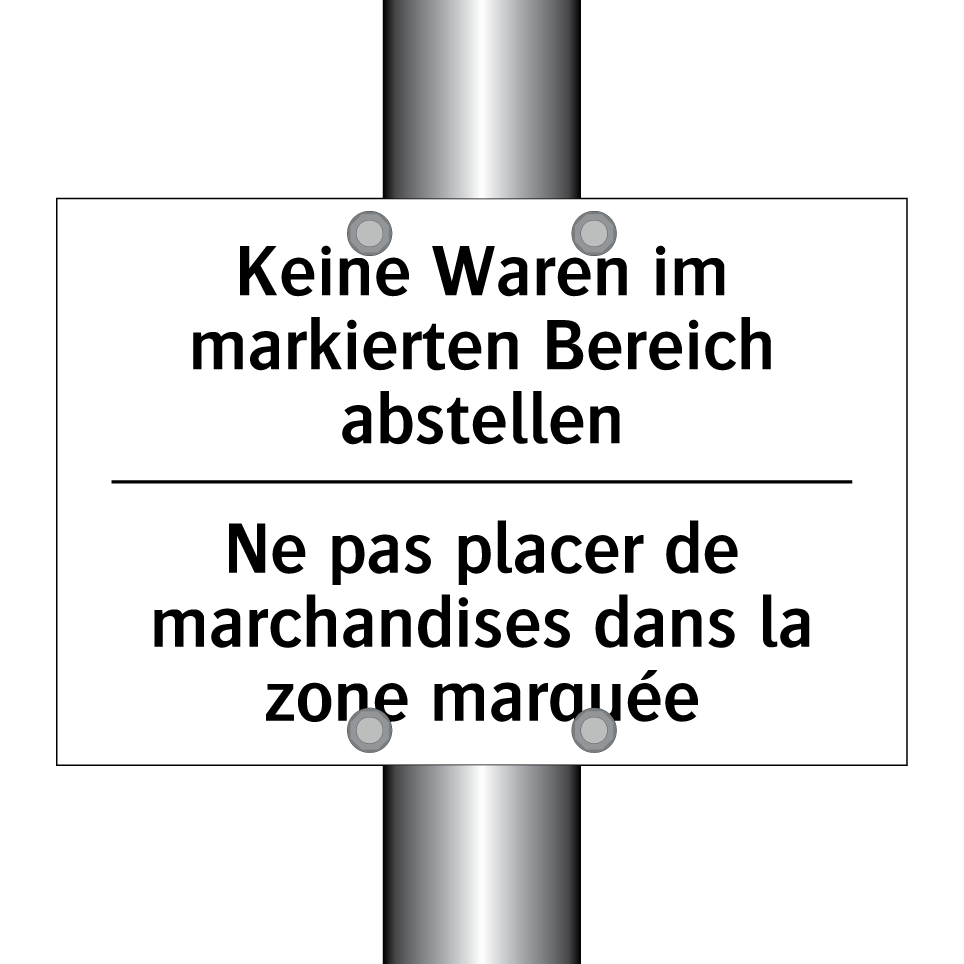 Keine Waren im markierten Bereich /.../ - Ne pas placer de marchandises /.../