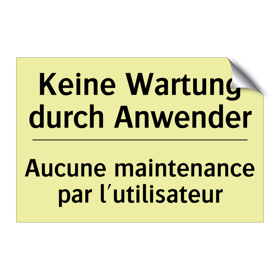 Keine Wartung durch Anwender - Aucune maintenance par l'utilisateur /.../