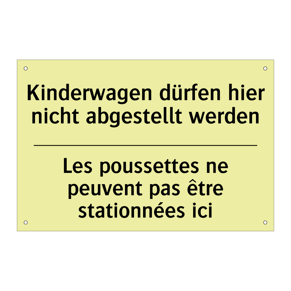 Kinderwagen dürfen hier nicht /.../ - Les poussettes ne peuvent pas /.../