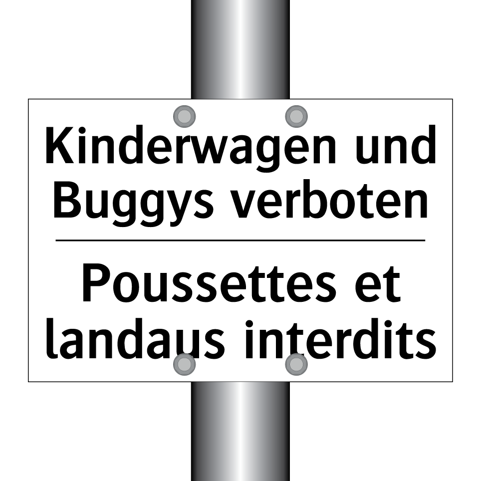 Kinderwagen und Buggys verboten /.../ - Poussettes et landaus interdits /.../