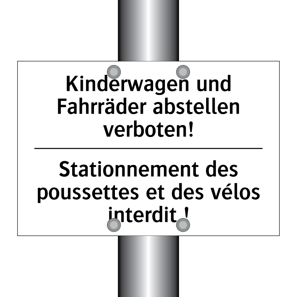 Kinderwagen und Fahrräder abstellen /.../ - Stationnement des poussettes et /.../