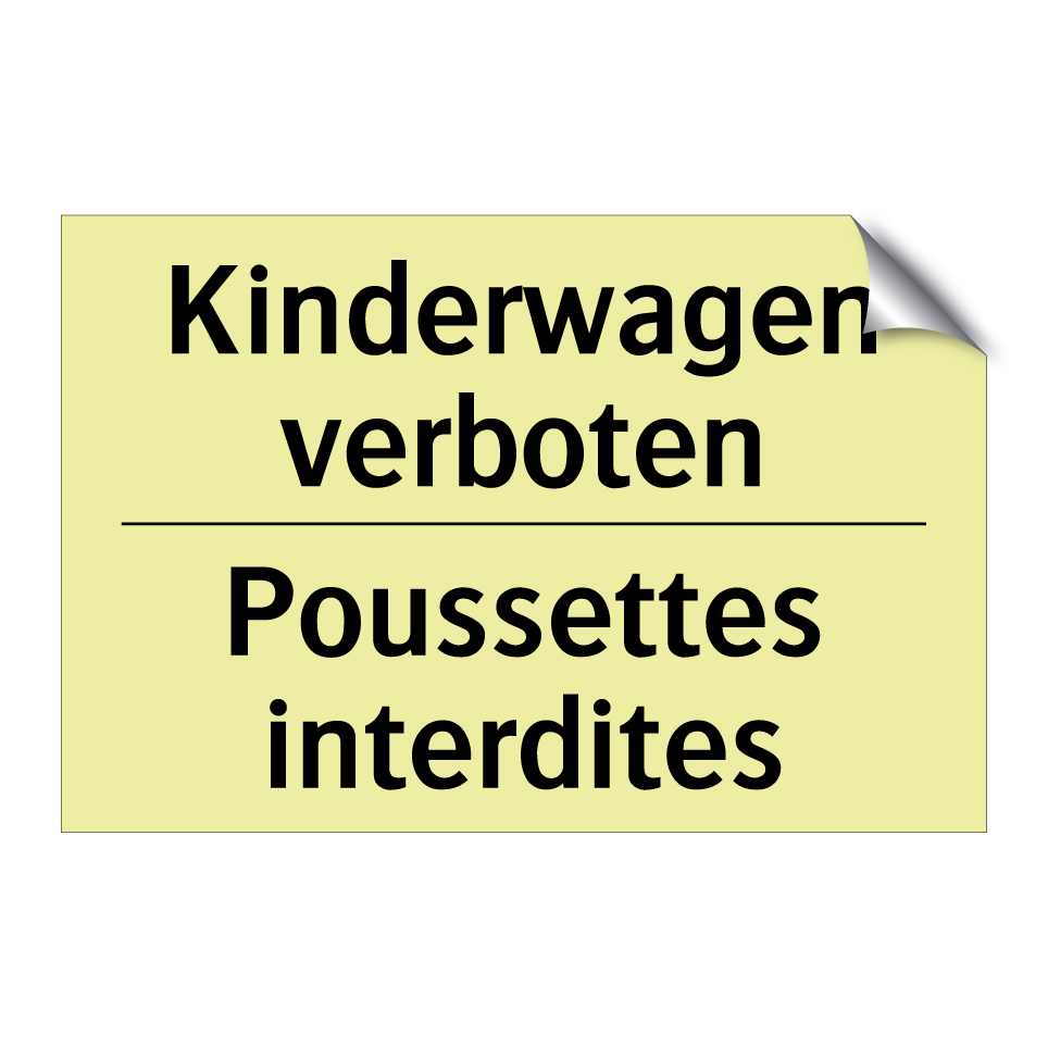Kinderwagen verboten - Poussettes interdites