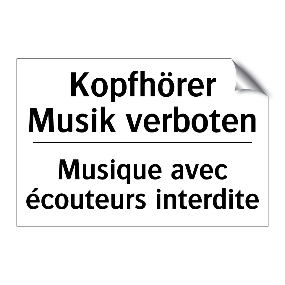 Kopfhörer Musik verboten - Musique avec écouteurs interdite /.../