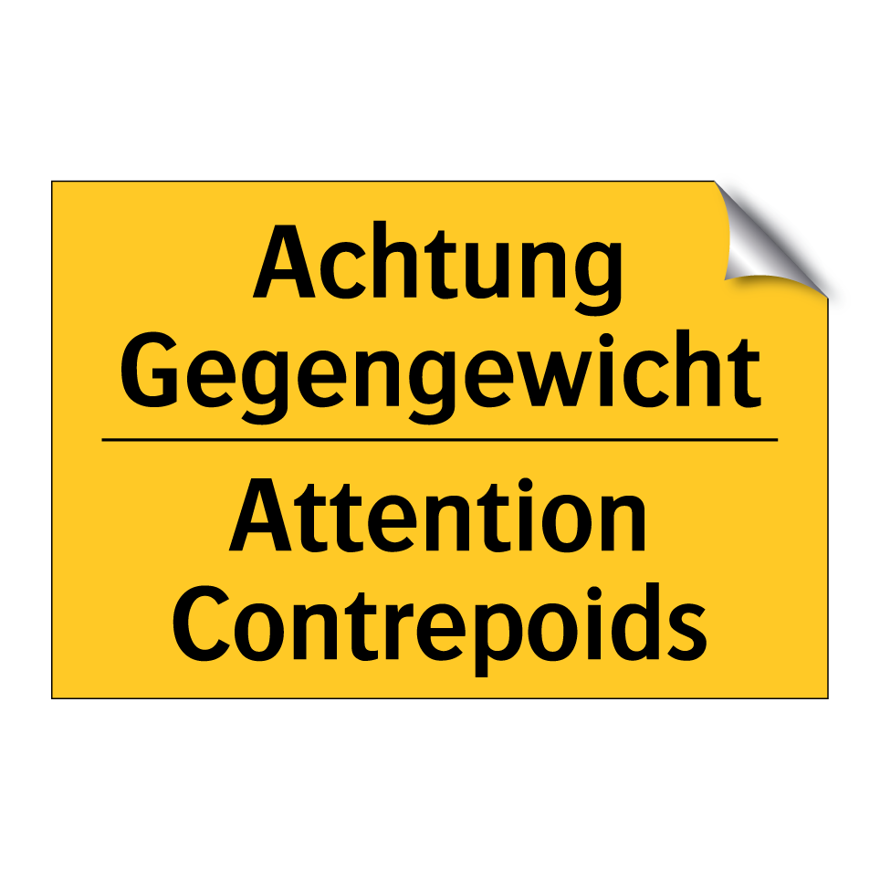 Achtung Gegengewicht - Attention Contrepoids