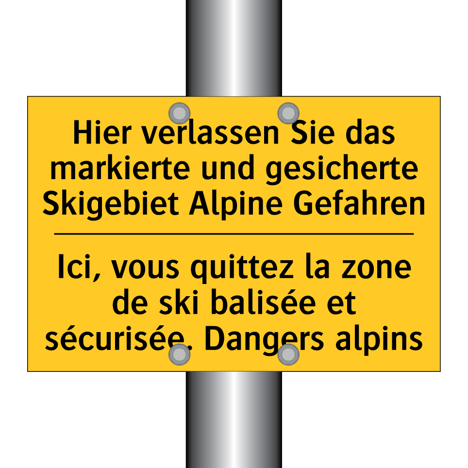 Hier verlassen Sie das markierte  /.../ - Ici, vous quittez la zone de ski  /.../