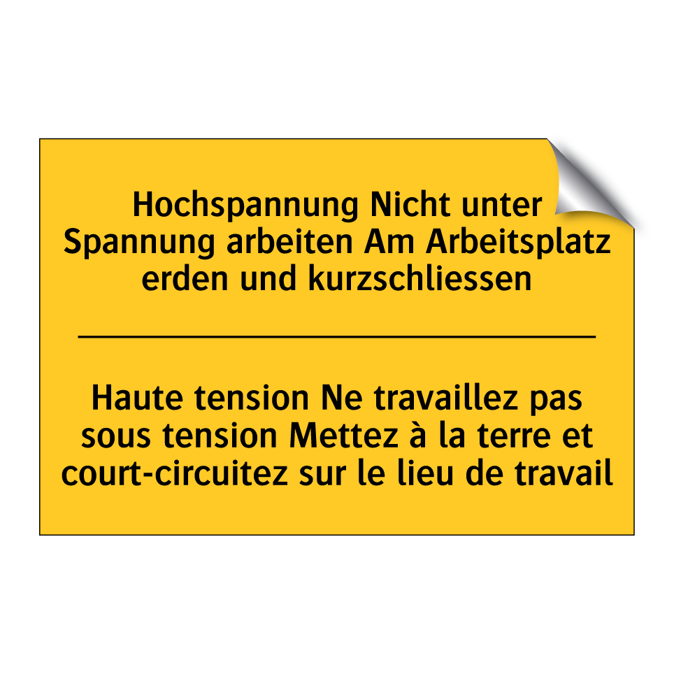 Hochspannung Nicht unter Spannung  /.../ - Haute tension Ne travaillez pas  /.../