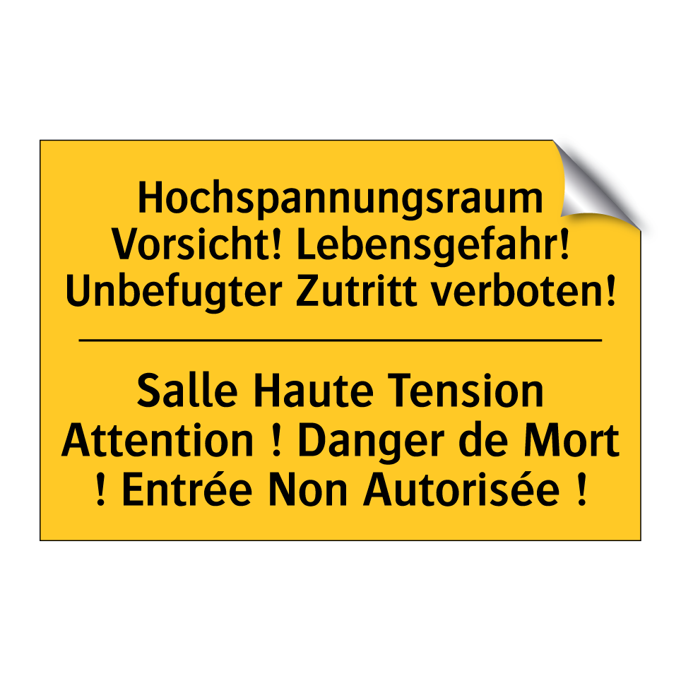 Hochspannungsraum Vorsicht! Lebensgefahr!  /.../ - Salle Haute Tension Attention  /.../
