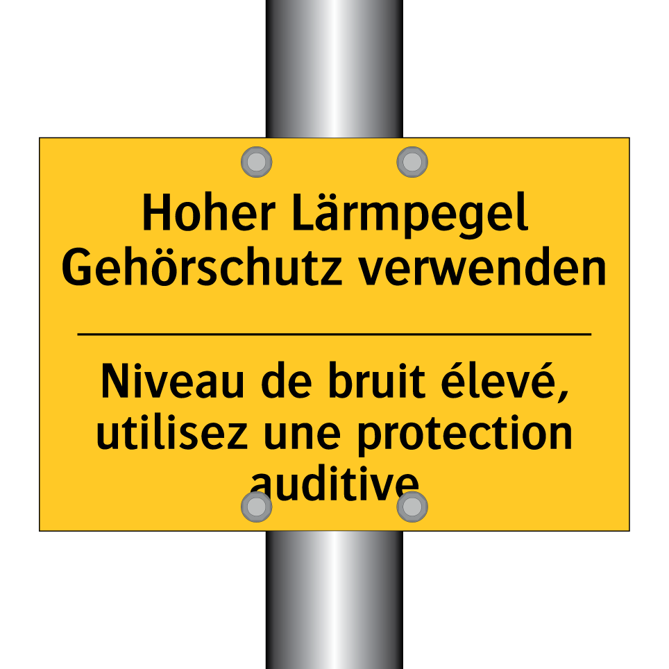Hoher Lärmpegel Gehörschutz verwenden /.../ - Niveau de bruit élevé, utilisez  /.../