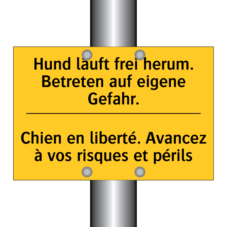 Hund läuft frei herum. Betreten  /.../ - Chien en liberté. Avancez à vos  /.../
