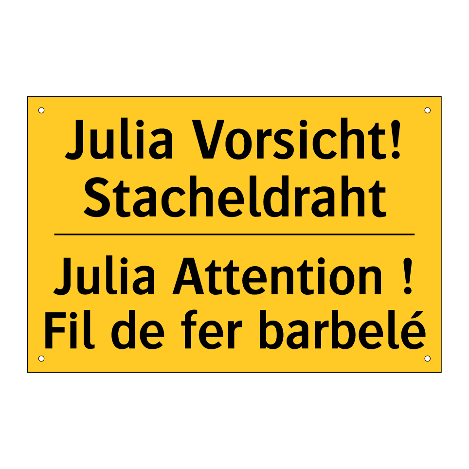 Julia Vorsicht! Stacheldraht - Julia Attention ! Fil de fer barbelé /.../