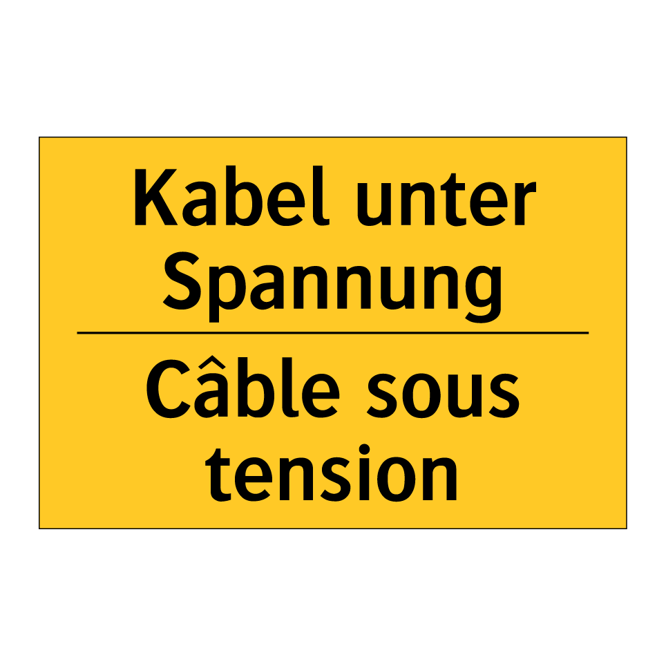Kabel unter Spannung - Câble sous tension
