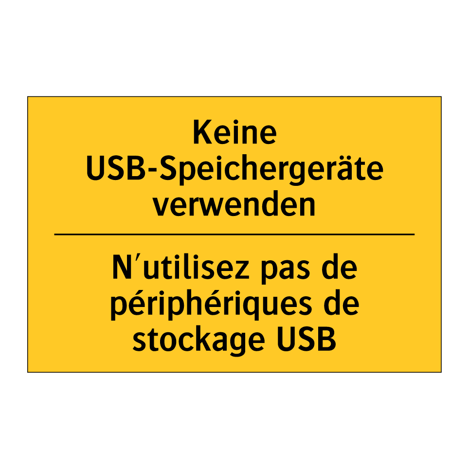 Keine USB-Speichergeräte verwenden /.../ - N'utilisez pas de périphériques  /.../