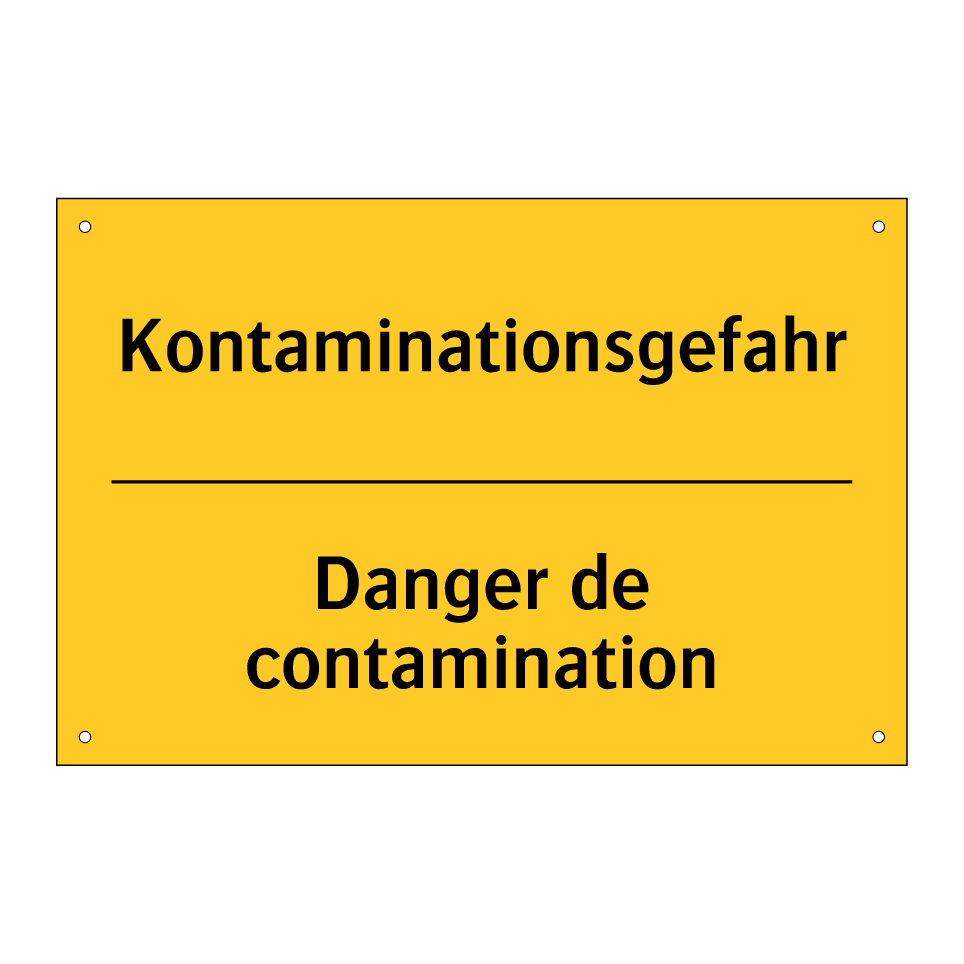 Kontaminationsgefahr - Danger de contamination