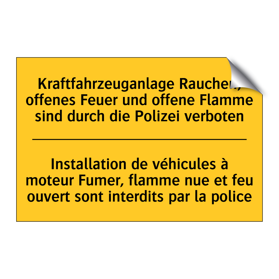 Kraftfahrzeuganlage Rauchen, offenes  /.../ - Installation de véhicules à moteur  /.../