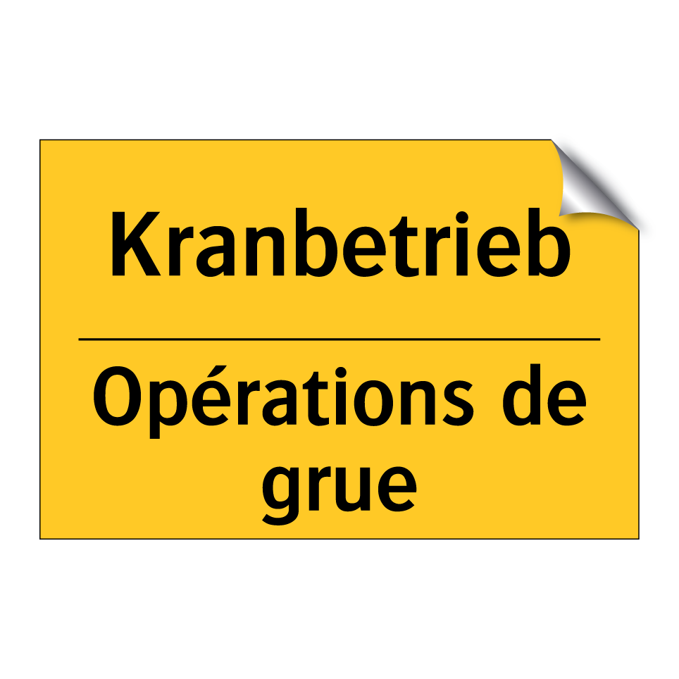 Kranbetrieb - Opérations de grue
