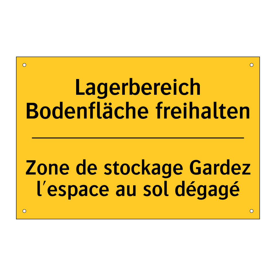 Lagerbereich Bodenfläche freihalten /.../ - Zone de stockage Gardez l'espace  /.../