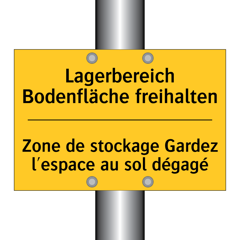 Lagerbereich Bodenfläche freihalten /.../ - Zone de stockage Gardez l'espace  /.../