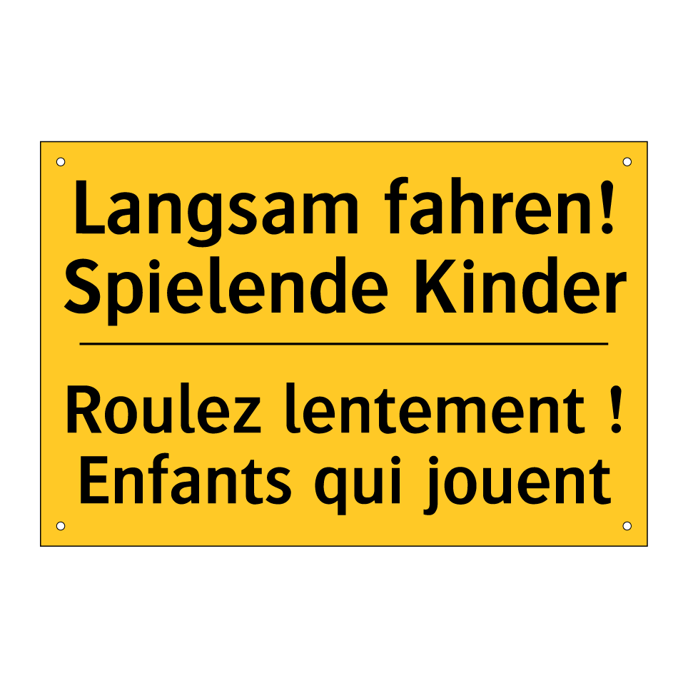 Langsam fahren! Spielende Kinder /.../ - Roulez lentement ! Enfants qui  /.../