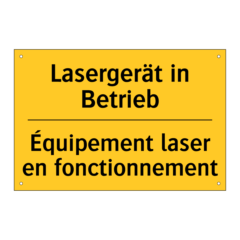 Lasergerät in Betrieb - Équipement laser en fonctionnement /.../