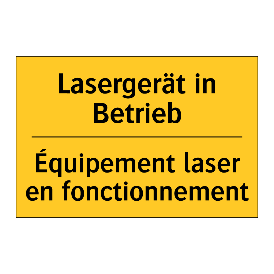 Lasergerät in Betrieb - Équipement laser en fonctionnement /.../