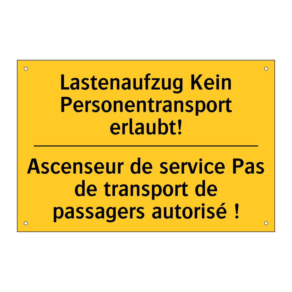 Lastenaufzug Kein Personentransport  /.../ - Ascenseur de service Pas de transport  /.../