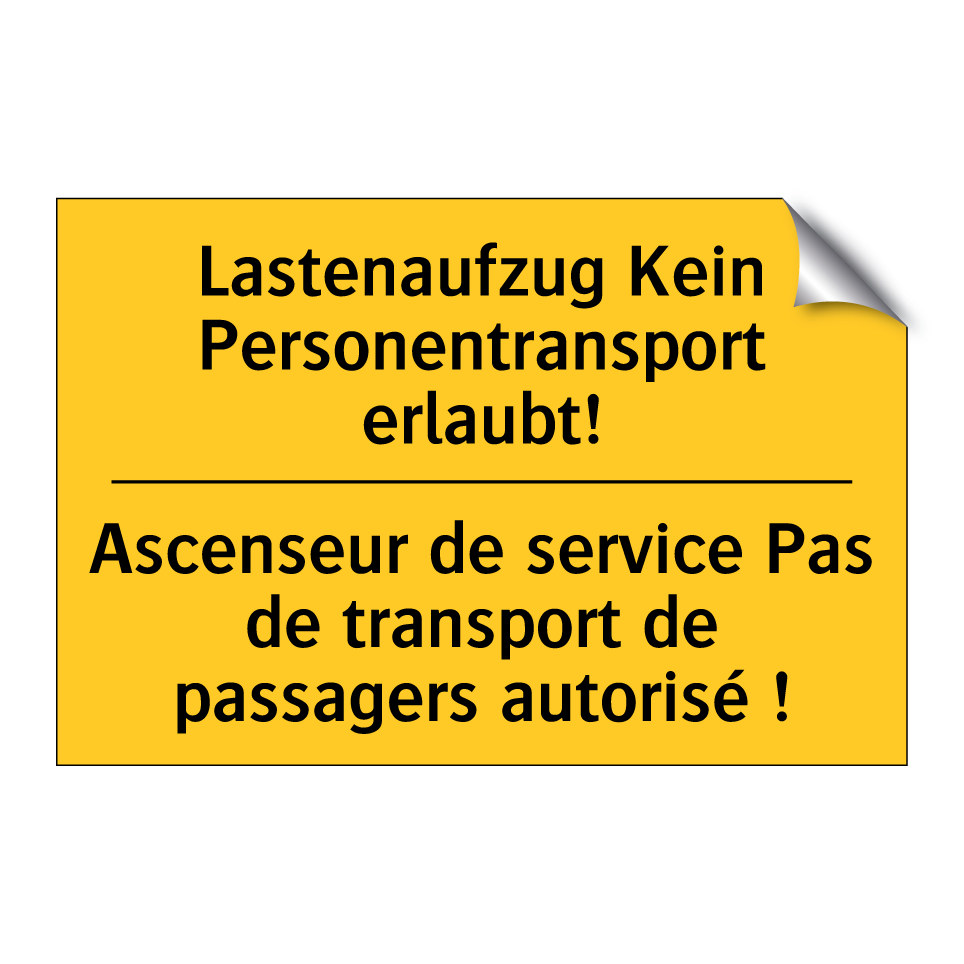 Lastenaufzug Kein Personentransport  /.../ - Ascenseur de service Pas de transport  /.../