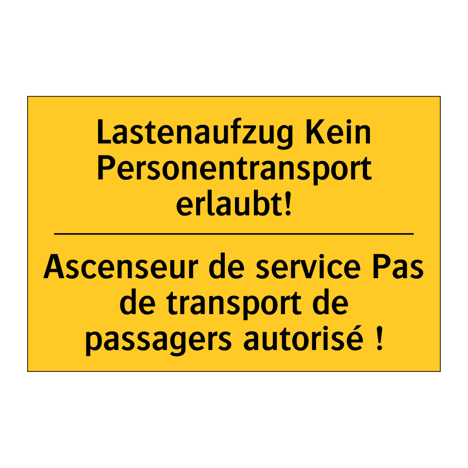 Lastenaufzug Kein Personentransport  /.../ - Ascenseur de service Pas de transport  /.../
