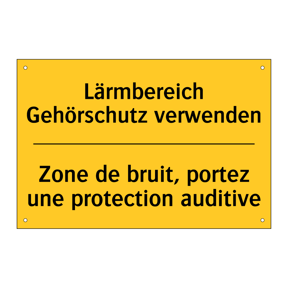 Lärmbereich Gehörschutz verwenden /.../ - Zone de bruit, portez une protection  /.../